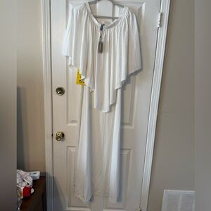 Elegant Asymmetrical White Dress